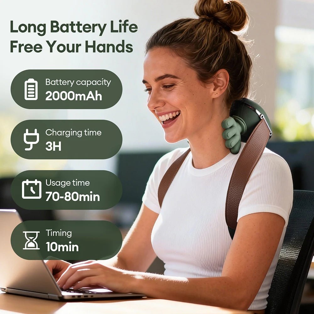 AuraKnead™ 4D Bionic Neck Massager - Neck & Shoulder Massager - Glow Labs USA - 16