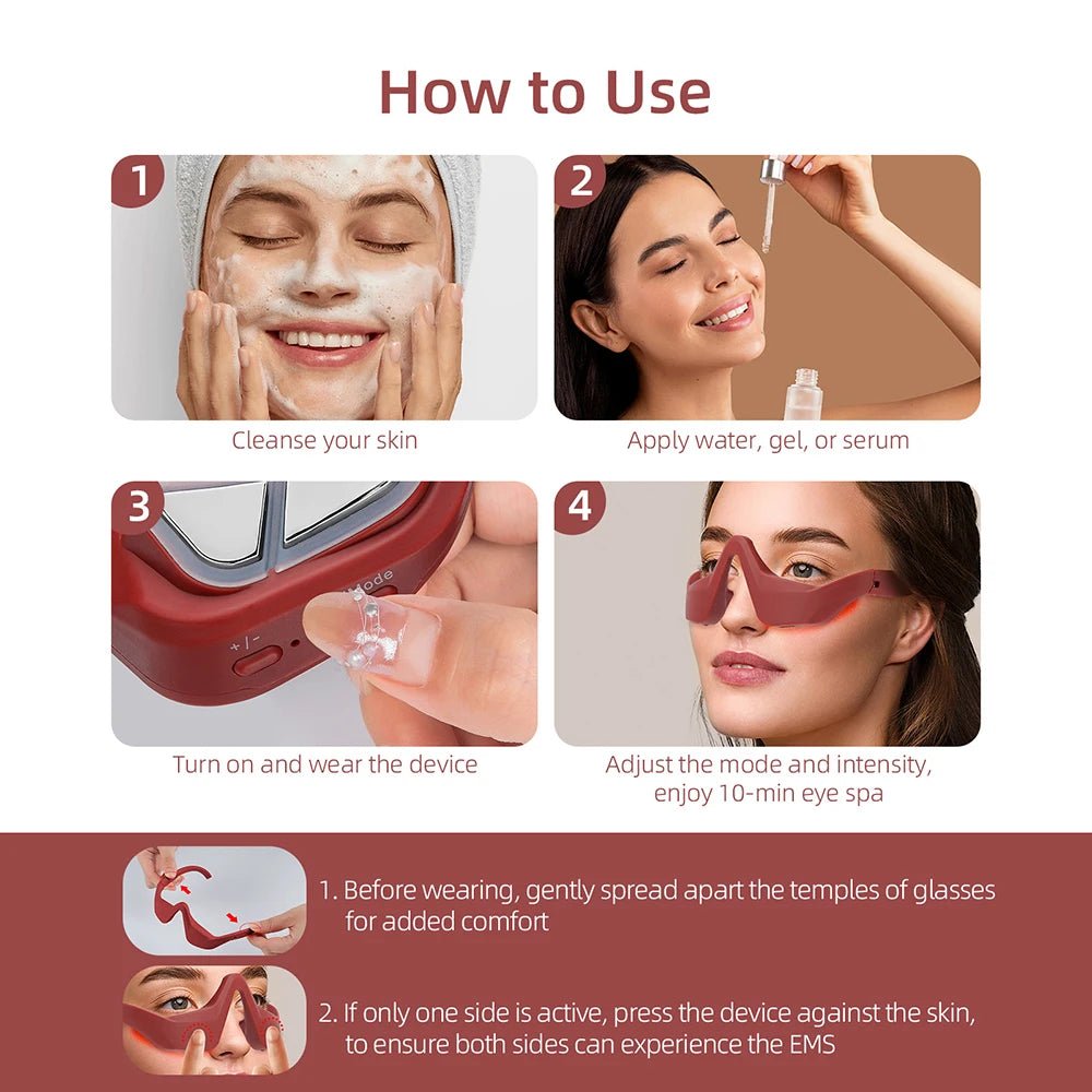 AuraRelieve™ Red Light Under-Eye Massager Glasses - Glow Labs USA - 13