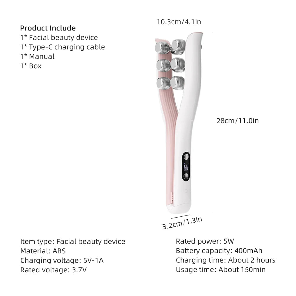 AuraSculpt™ V-Shape Microcurrent Face Sculpting Roller - Glow Labs USA - 17