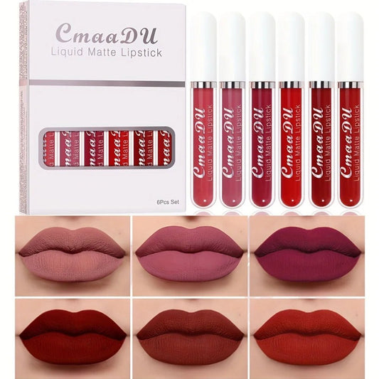 VelvetStay™ 6-Piece Liquid Matte Lipstick Set - Glow Labs USA