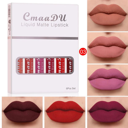 VelvetStay™ 6-Piece Liquid Matte Lipstick Set - Glow Labs USA